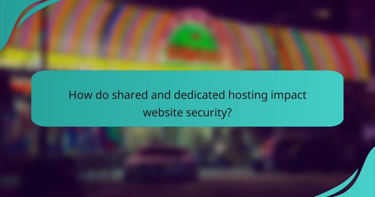 How do shared and dedicated hosting impact website security?